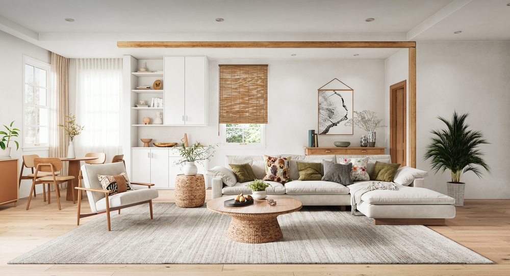 แต่งห้องนั่งเล่นสไตล์สแกนดิเนเวียนแบบ Open Plan