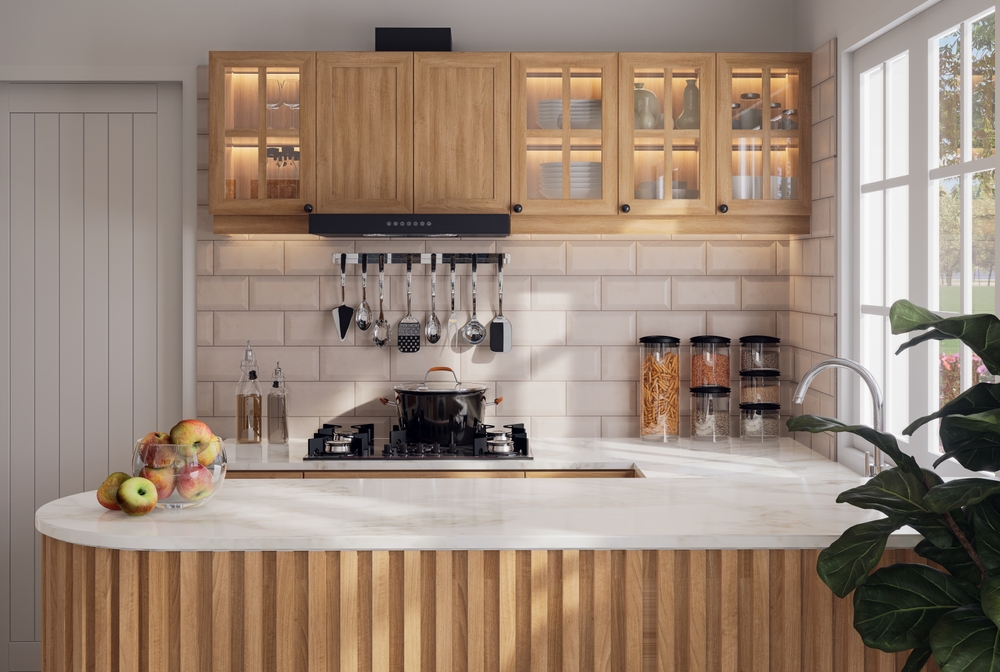 ห้องครัวขนาดเล็กสไตล์ฟาร์มเฮาส์