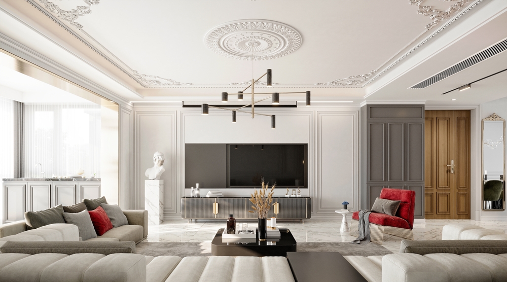 20 แบบห้องนั่งเล่นหรูสไตล์ Modern Luxury ที่มาแรงในปี 2025 | dooDeco