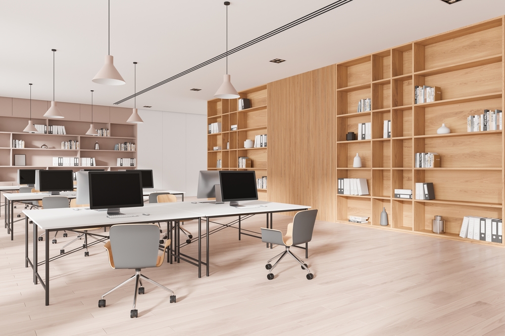 แต่งโฮมออฟฟิศด้วยผนังชั้นวางของ