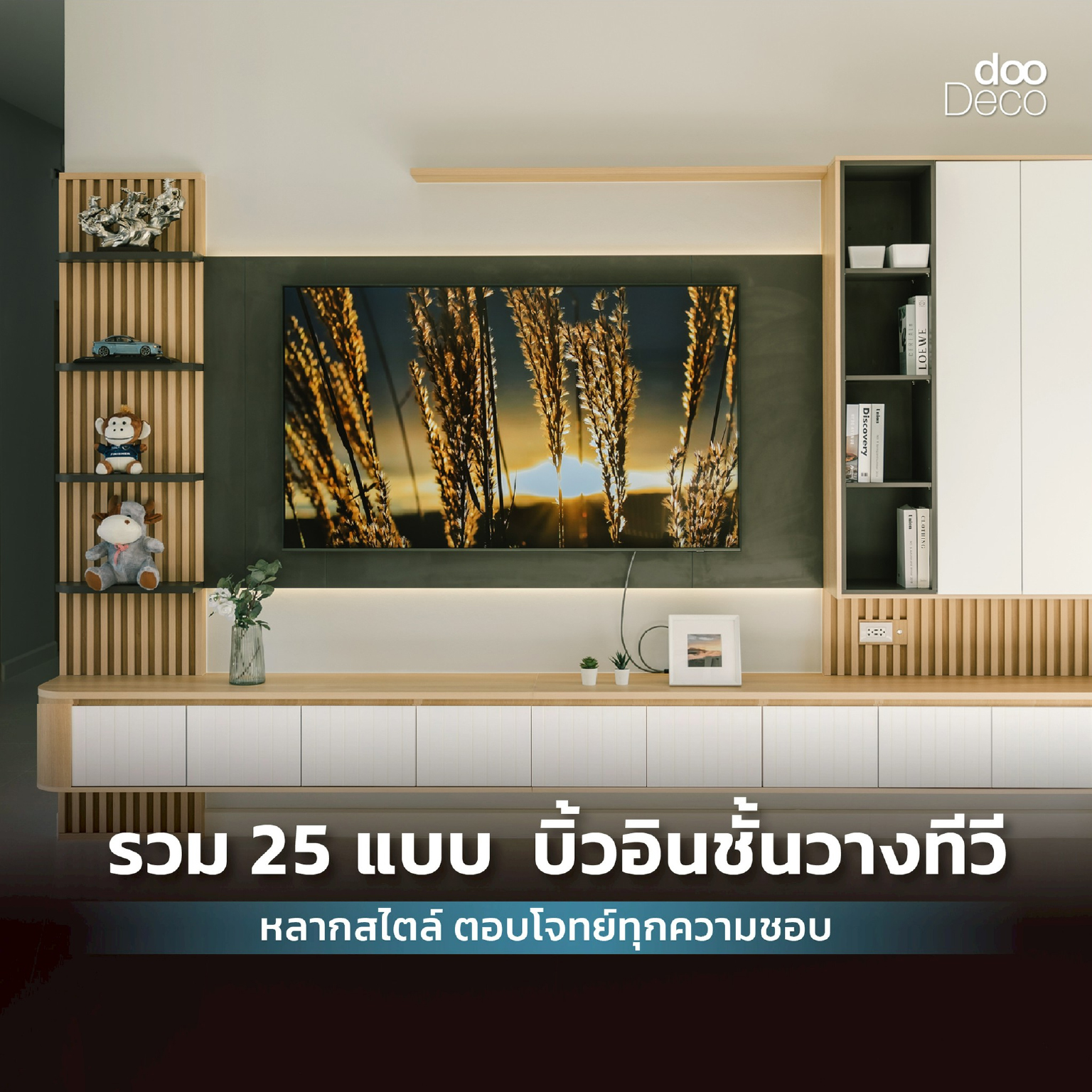 25 แบบบิ้วอิน-ฟิตอินชั้นวางทีวี หลากสไตล์ ตอบโจทย์ทุกความชอบ