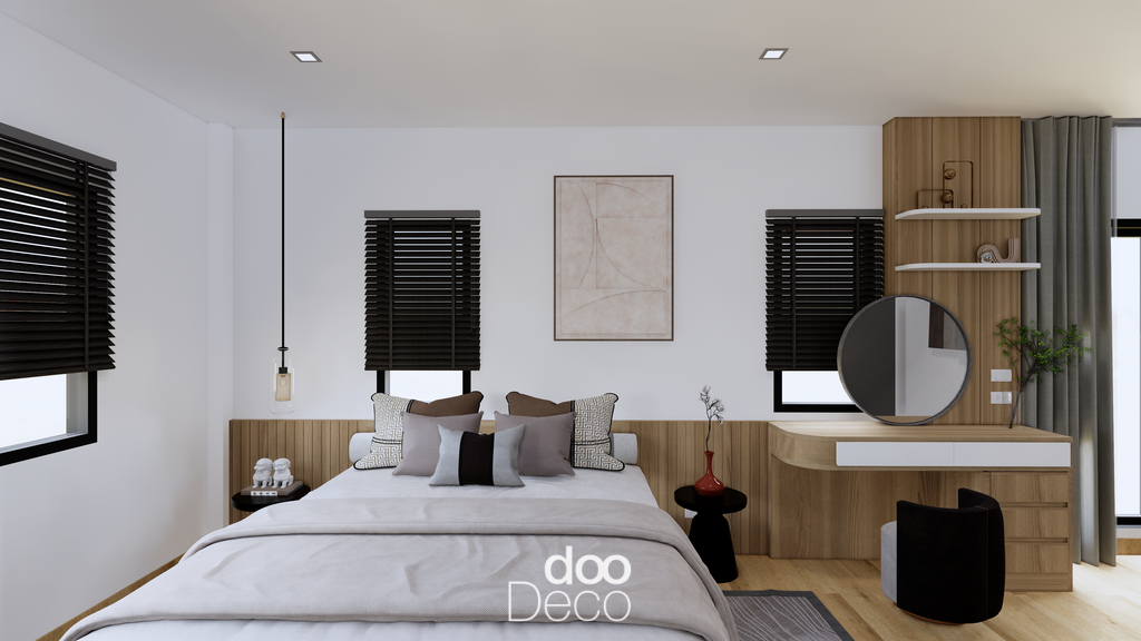 การออกแบบ 3D ห้องนอนมินิมอล