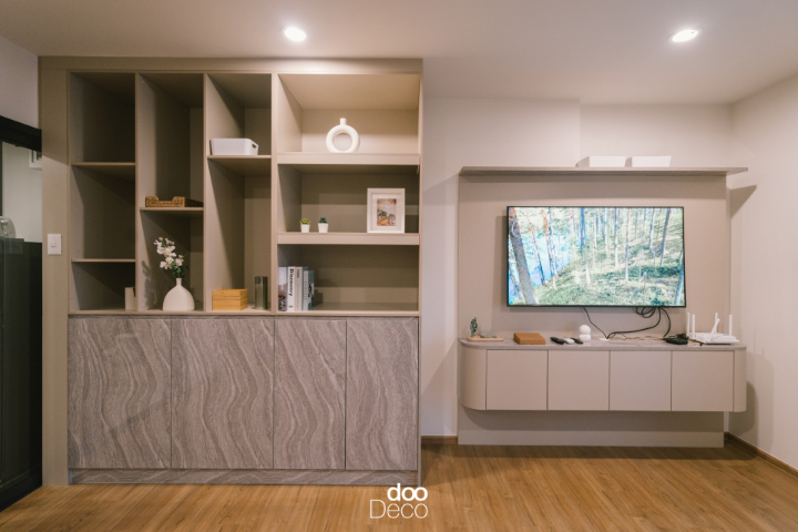 บิ้วอิน-ฟิตอินชั้นวางของลายหินอ่อน