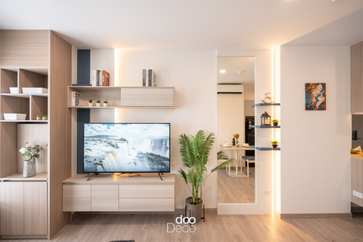 ผลงานออกแบบตกแต่งห้องนั่งเล่น Supalai Blue Whale HUAHIN 2